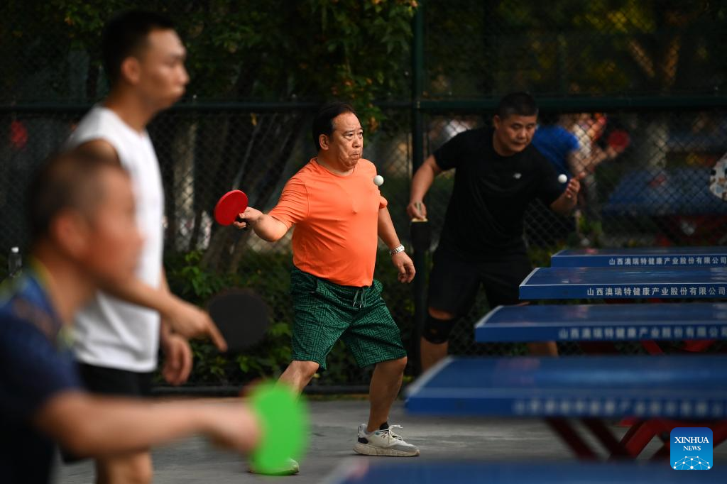 Sports life around the ancient city wall in Xi'an, China