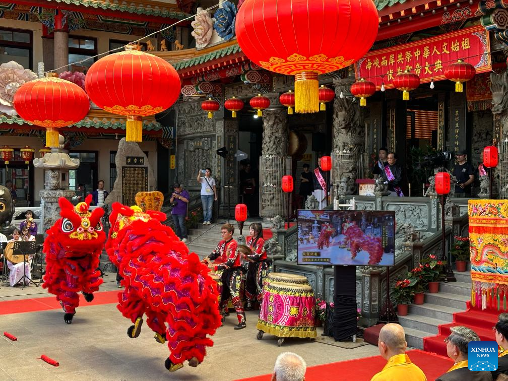 Ceremonies worshiping mythical Chinese ancestor Fuxi held on both sides of Taiwan Strait