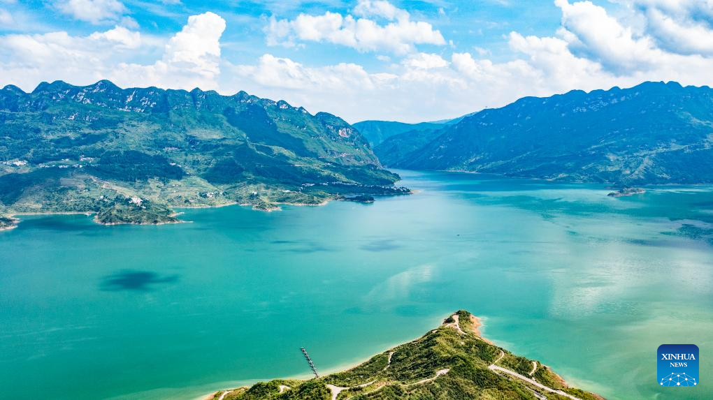 Aerial view of Zangke river scenic area in SW China