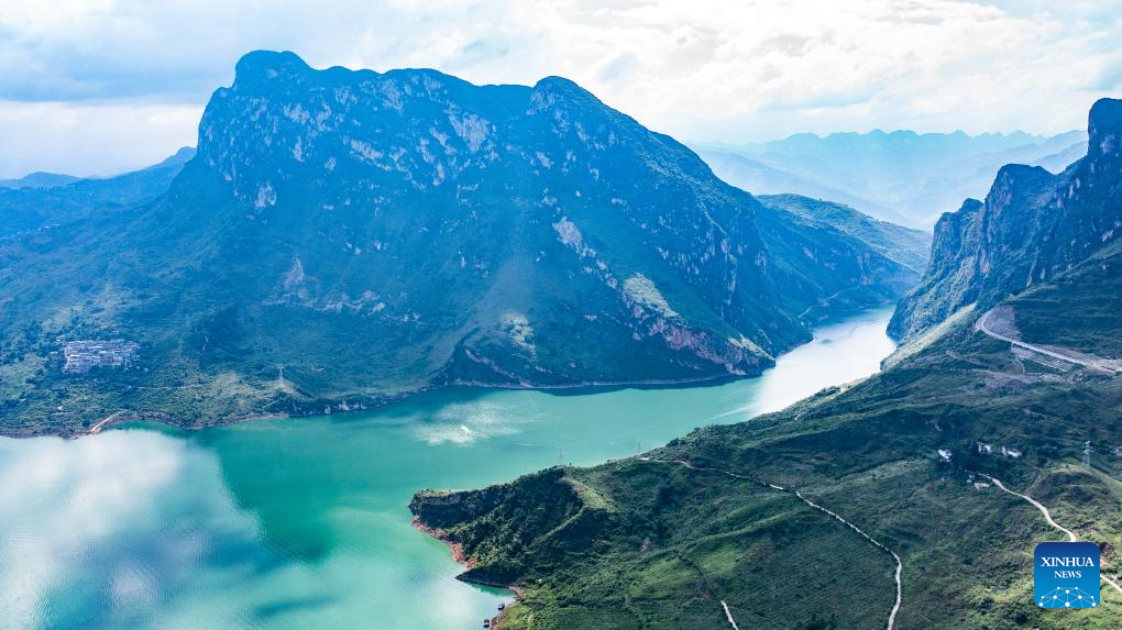 Aerial view of Zangke river scenic area in SW China