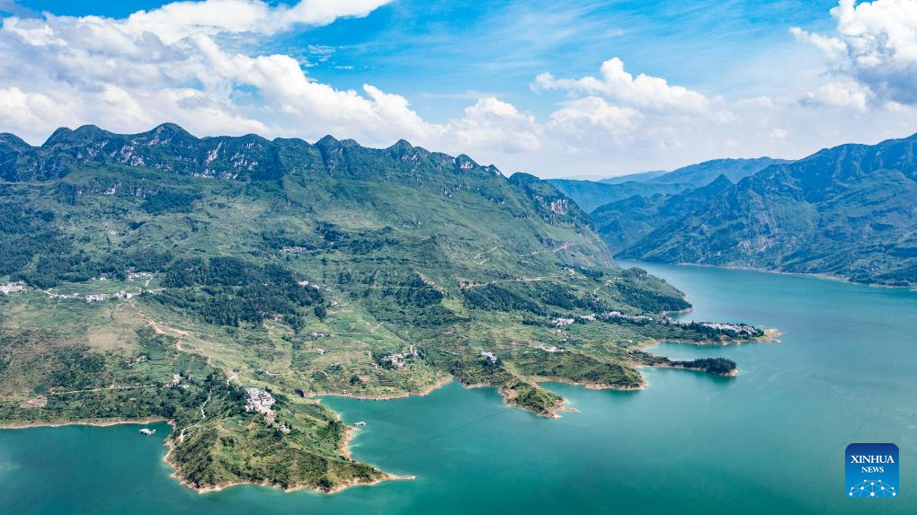 Aerial view of Zangke river scenic area in SW China