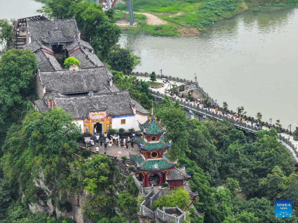 Scenery of Shibaozhai in Chongqing, SW China