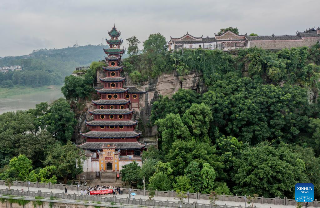 Scenery of Shibaozhai in Chongqing, SW China