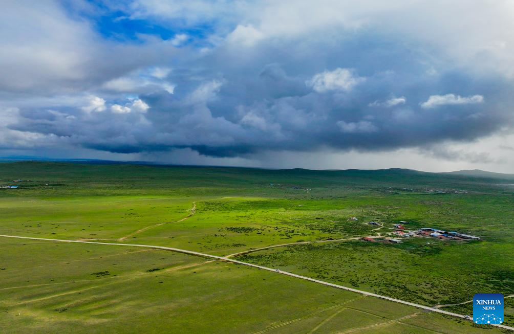 Scenery of grassland in north China's Inner Mongolia