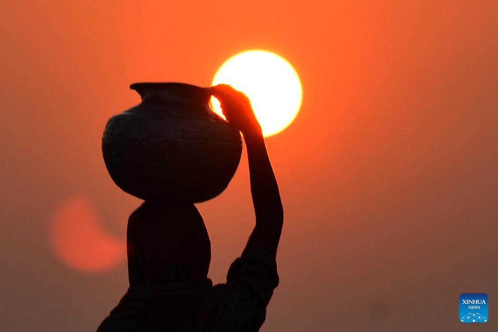 Sunset view in southern Pakistan's Hyderabad