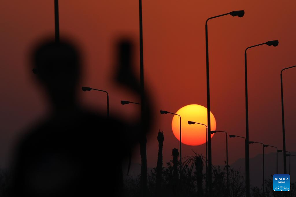 In pics: sunset scenery over Ain Sokhna Road in Suez Governorate, Egypt