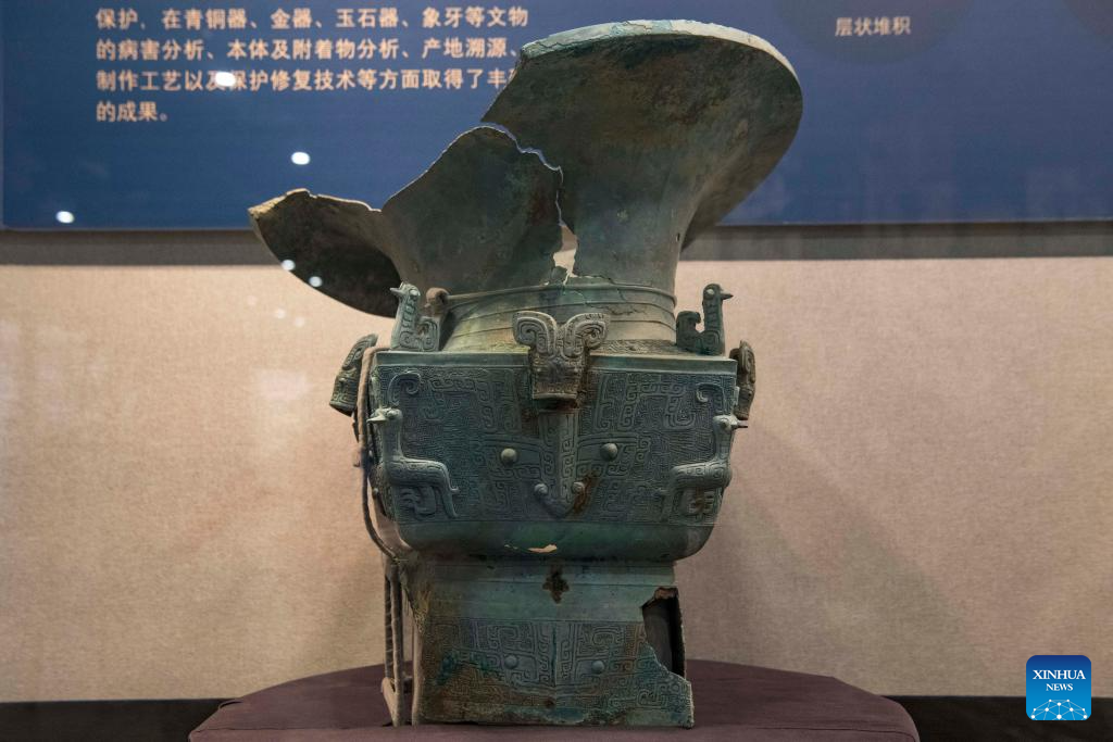 Artifacts exhibited at Sanxingdui Museum in Sichuan