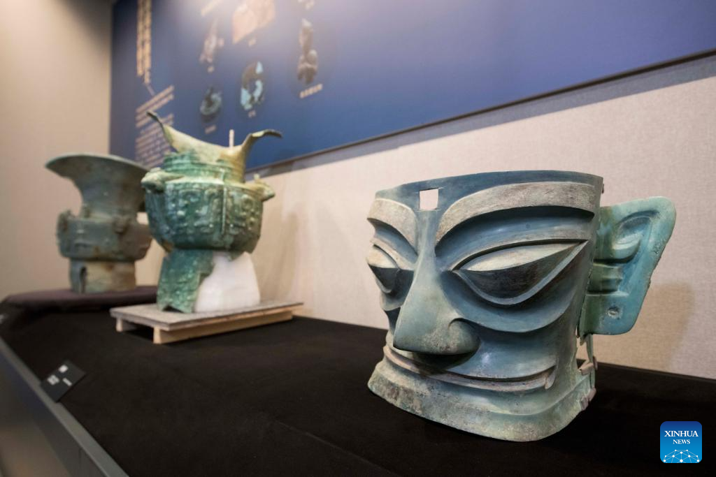 Artifacts exhibited at Sanxingdui Museum in Sichuan