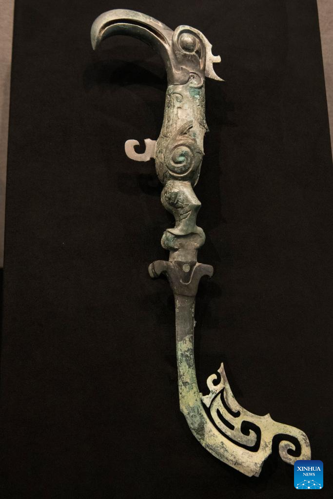 Artifacts exhibited at Sanxingdui Museum in Sichuan