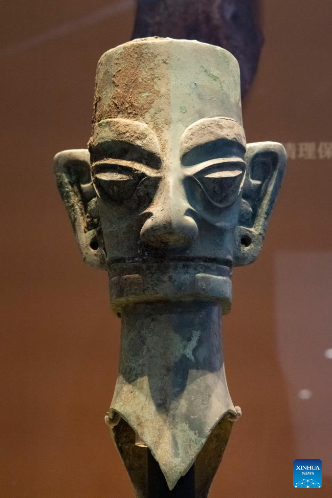 Artifacts exhibited at Sanxingdui Museum in Sichuan