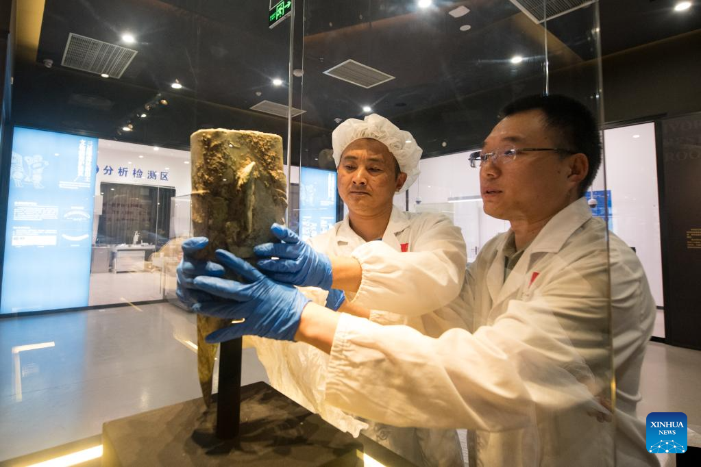 Artifacts exhibited at Sanxingdui Museum in Sichuan