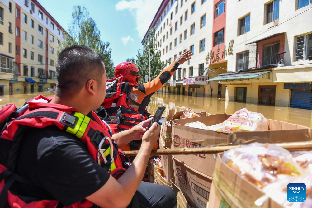 Rescue staff dispatched to support flood control works in NE China