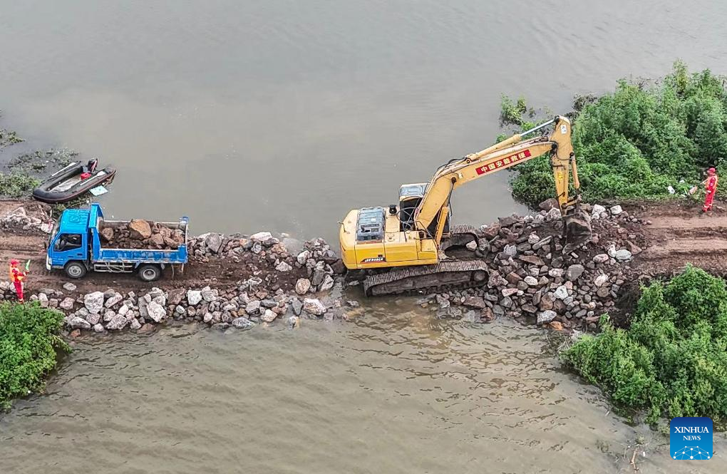 Dike breach sealed in China's Liaoning