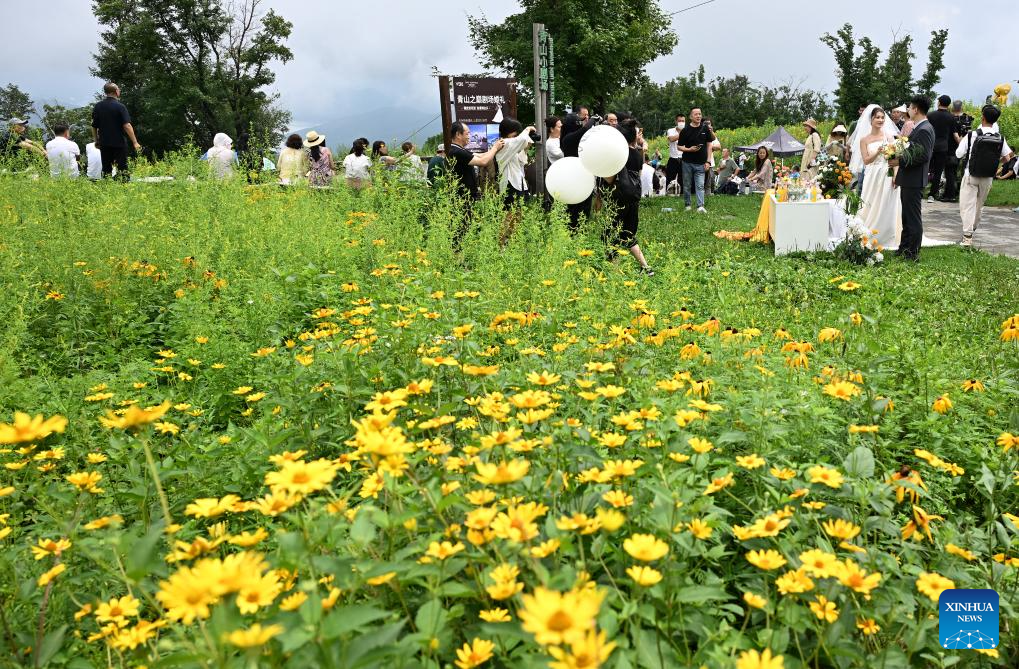 Tourists enjoy summer at ski resorts in Jilin, NE China