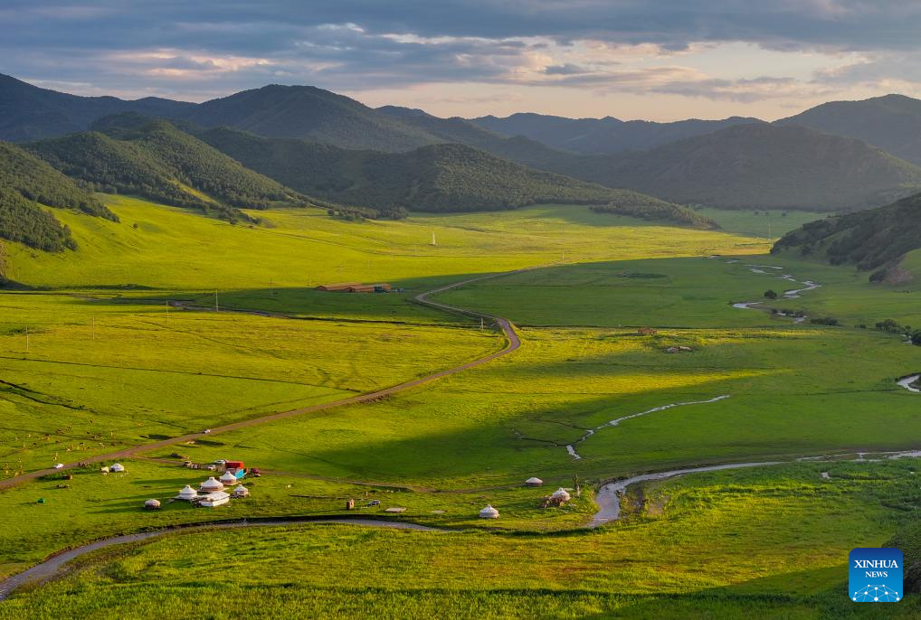 Sunset scenery at Wulanmaodu pasture in Inner Mongolia