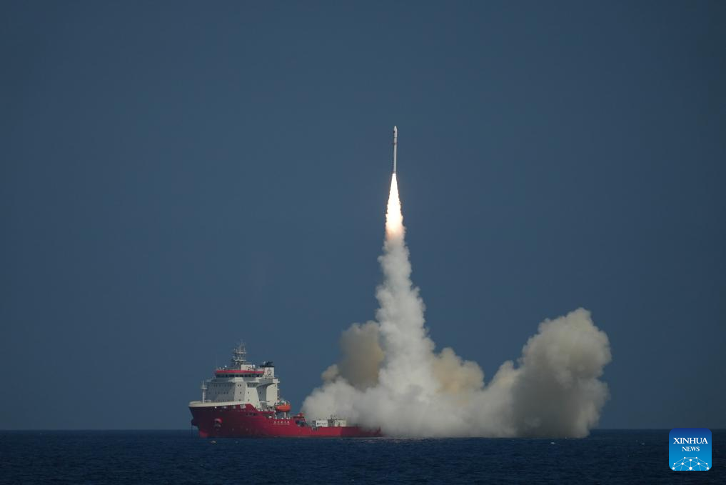 China's commercial CERES-1 rocket launches satellites from sea