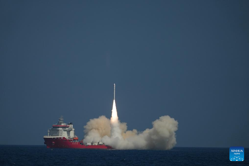 China's commercial CERES-1 rocket launches satellites from sea