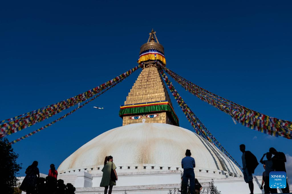 View of Boudhanath Stupa in Nepal