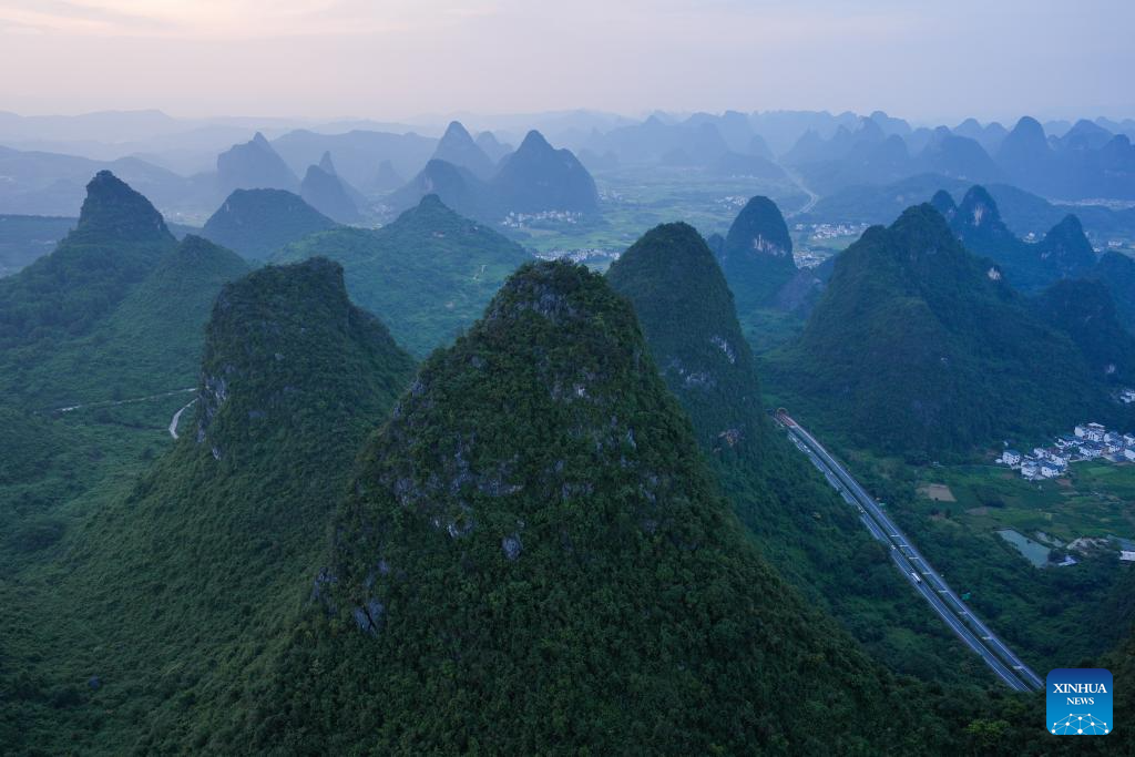 View of Karst landscape in Guilin, S China