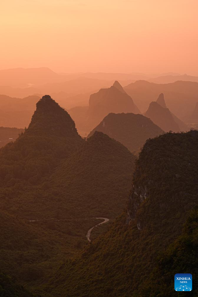 View of Karst landscape in Guilin, S China