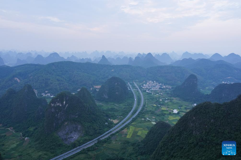 View of Karst landscape in Guilin, S China