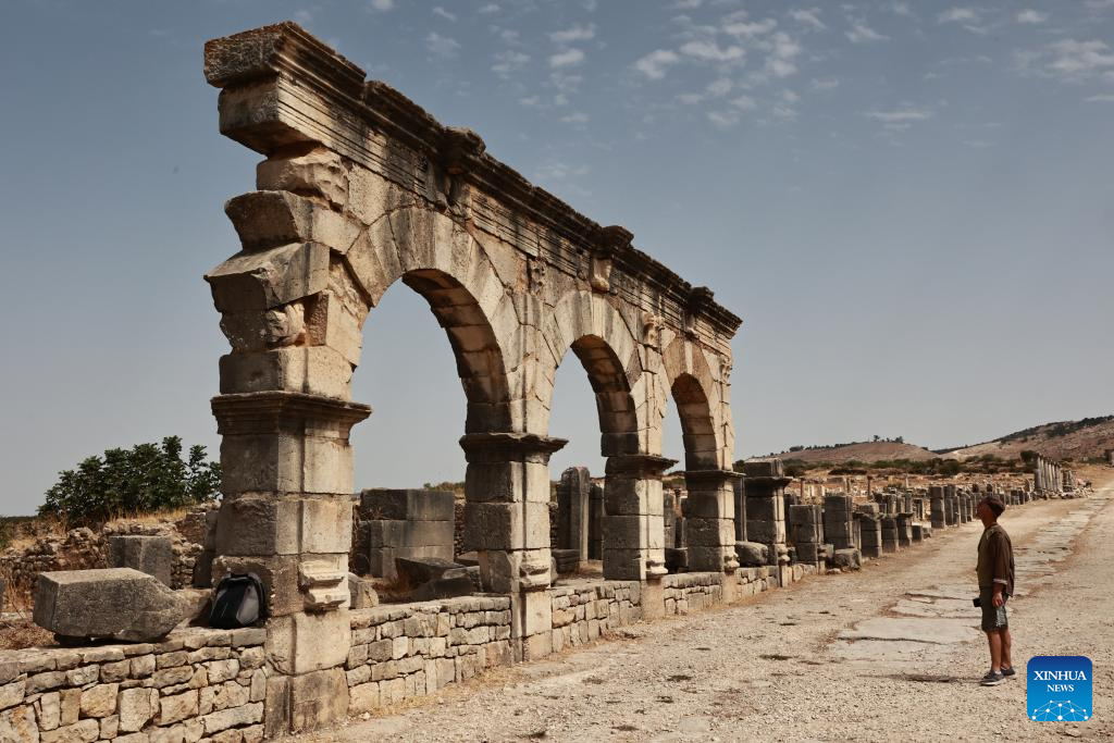 View of ruins of Volubilis in Morocco