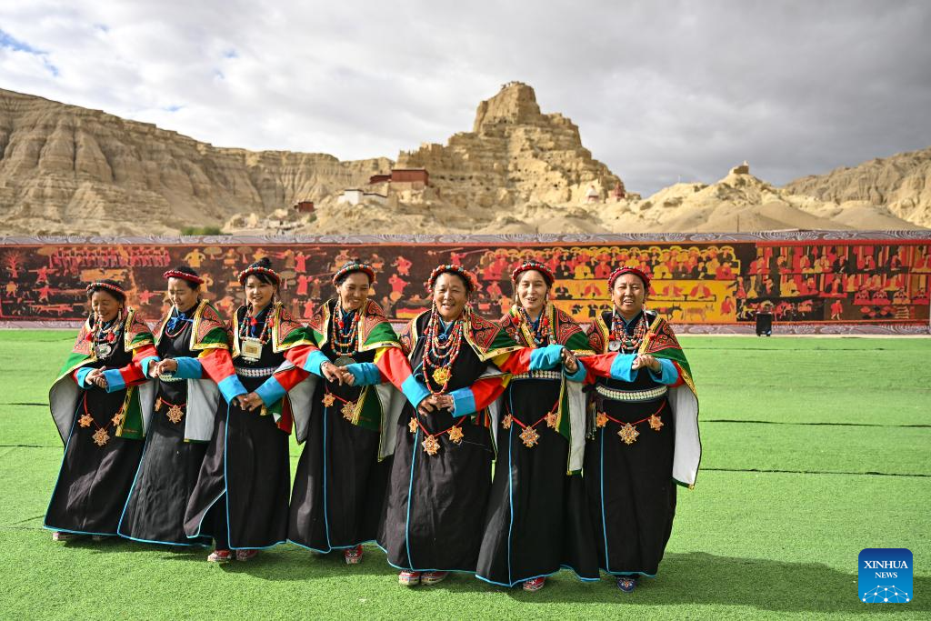 Residents perform Xuan Dance in China's Xizang