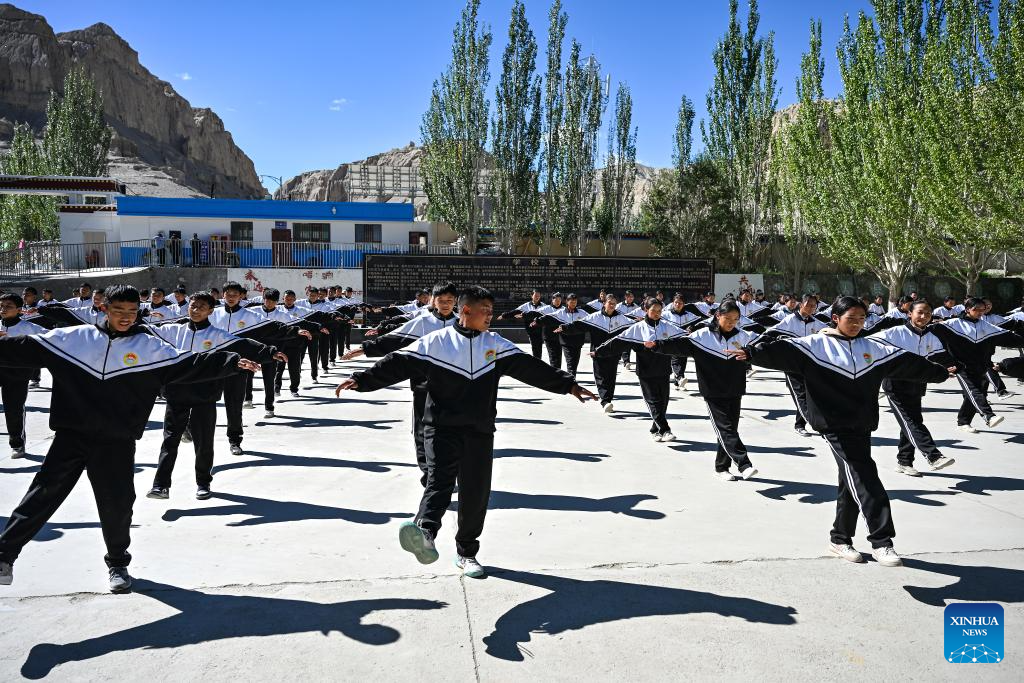 Residents perform Xuan Dance in China's Xizang