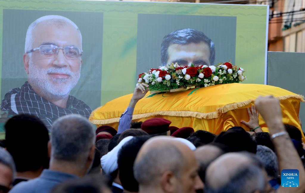 People in Lebanon attend funeral for Hezbollah commander