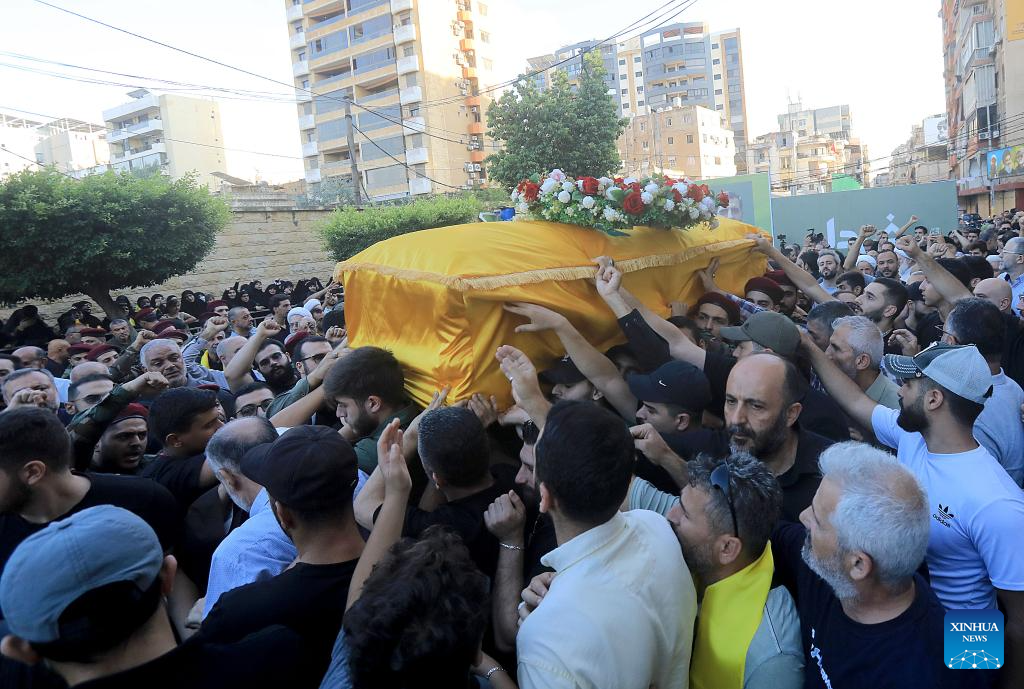 People in Lebanon attend funeral for Hezbollah commander