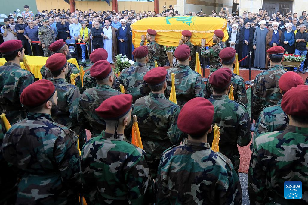 People in Lebanon attend funeral for Hezbollah commander