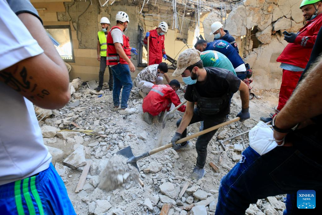 Aftermath of Israeli airstrike in Wardaniyeh, Lebanon