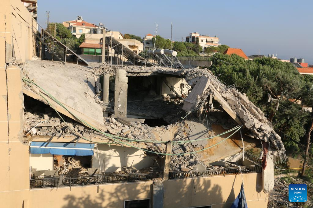 Aftermath of Israeli airstrike in Wardaniyeh, Lebanon