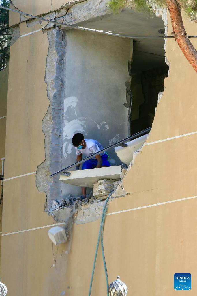 Aftermath of Israeli airstrike in Wardaniyeh, Lebanon