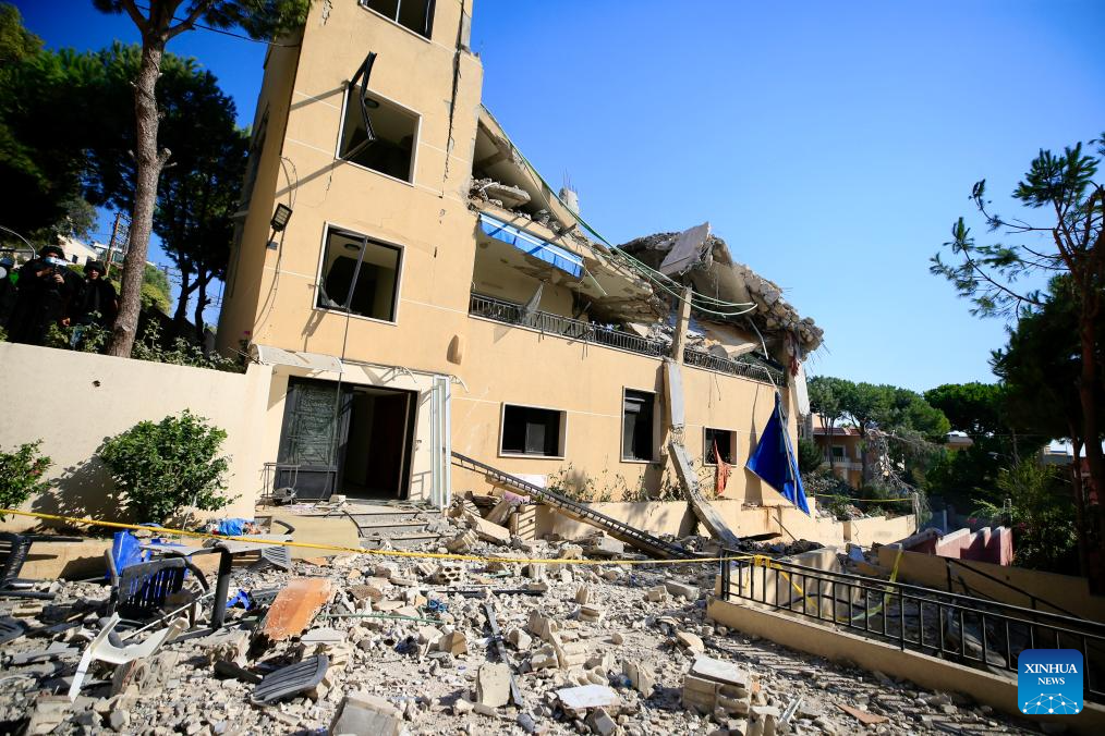 Aftermath of Israeli airstrike in Wardaniyeh, Lebanon