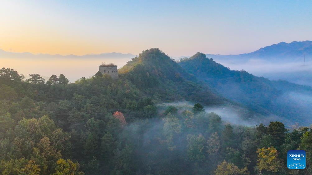 Morning scenery at ancient Great Wall in Xiaochang Township, N China