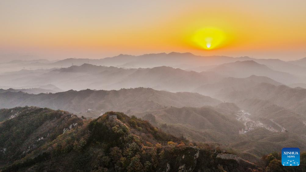 Morning scenery at ancient Great Wall in Xiaochang Township, N China