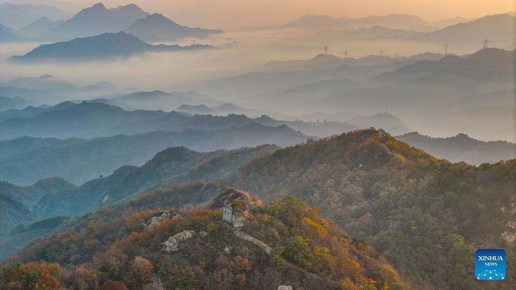 Morning scenery at ancient Great Wall in Xiaochang Township, N China