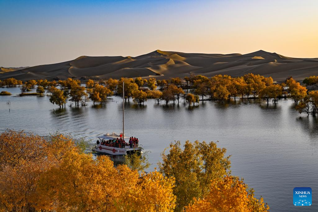 Autumn scenery attracts tourists in NW China's Xinjiang