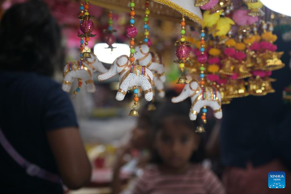 People shop for upcoming Hindu festival Deepavali in Singapore