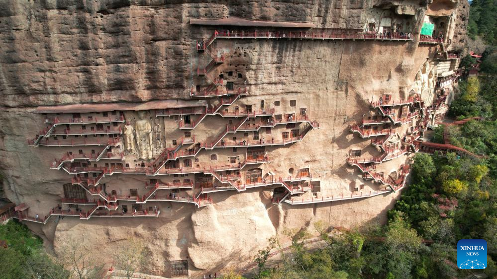 Protection and restoration work carried out at Maiji Mountain Grottoes in NW China