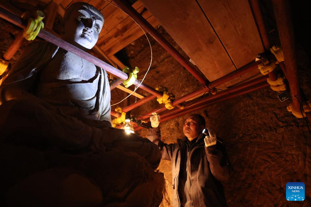 Protection and restoration work carried out at Maiji Mountain Grottoes in NW China