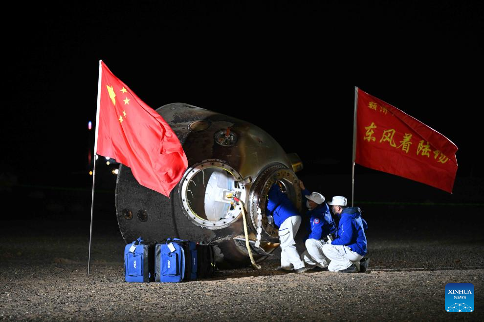 Shenzhou-18 return capsule touches down, astronauts all sound