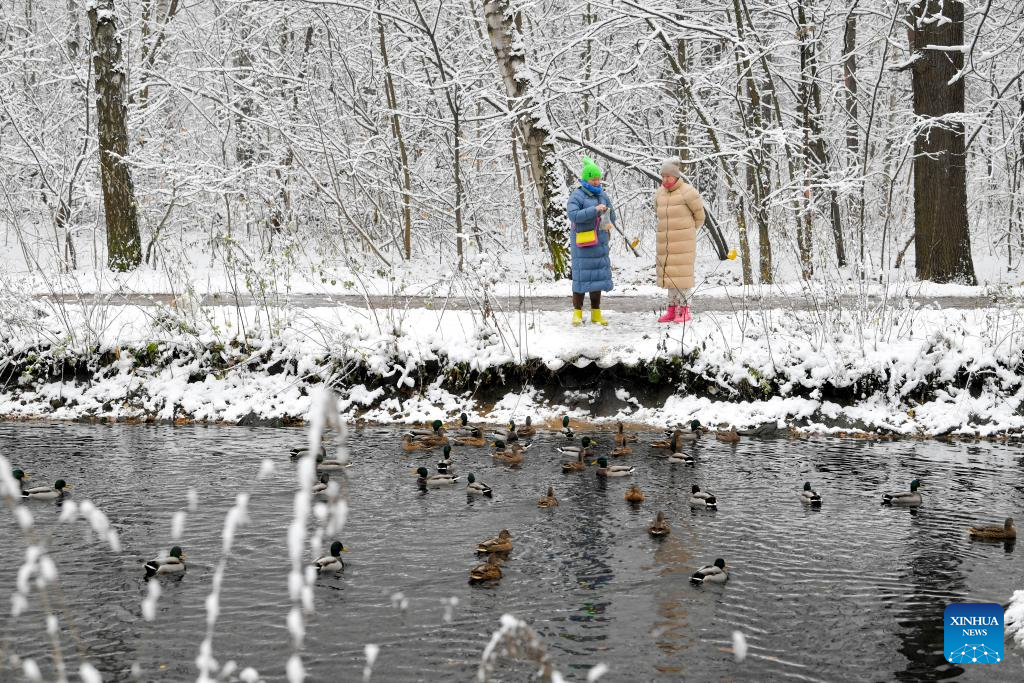 Snow scenery in Moscow, Russia