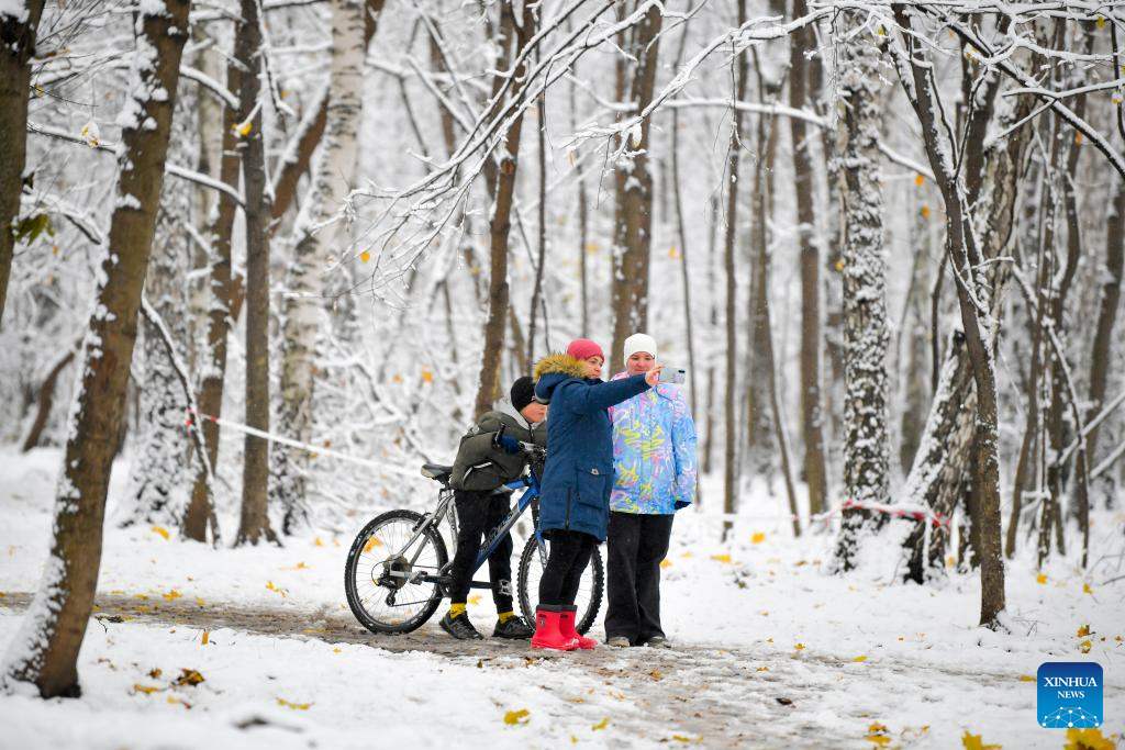 Snow scenery in Moscow, Russia