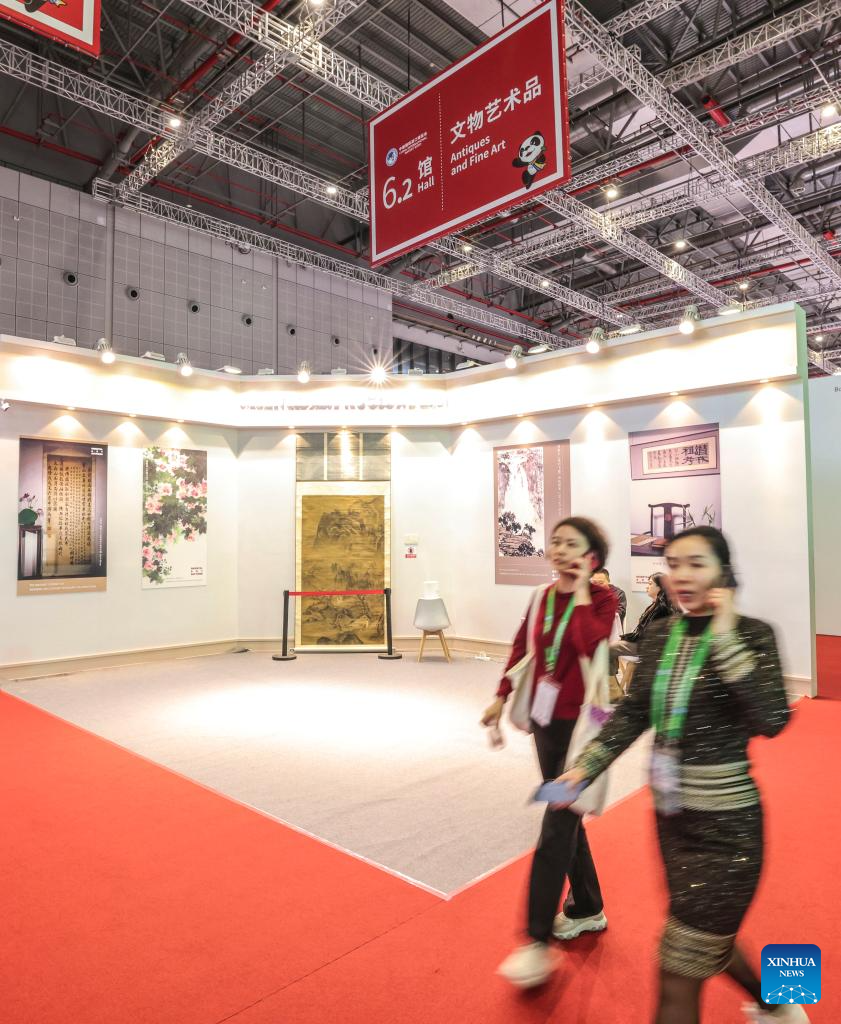 A glimpse of Antiques and Fine Art exhibition area at CIIE