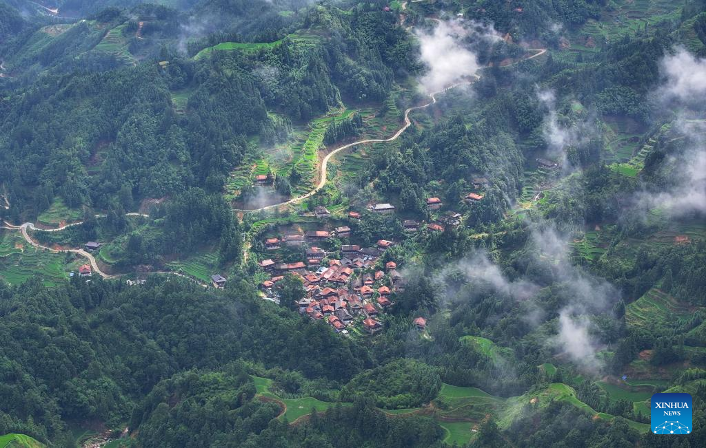 A glimpse of life in rainy days in Wuying Village, S China