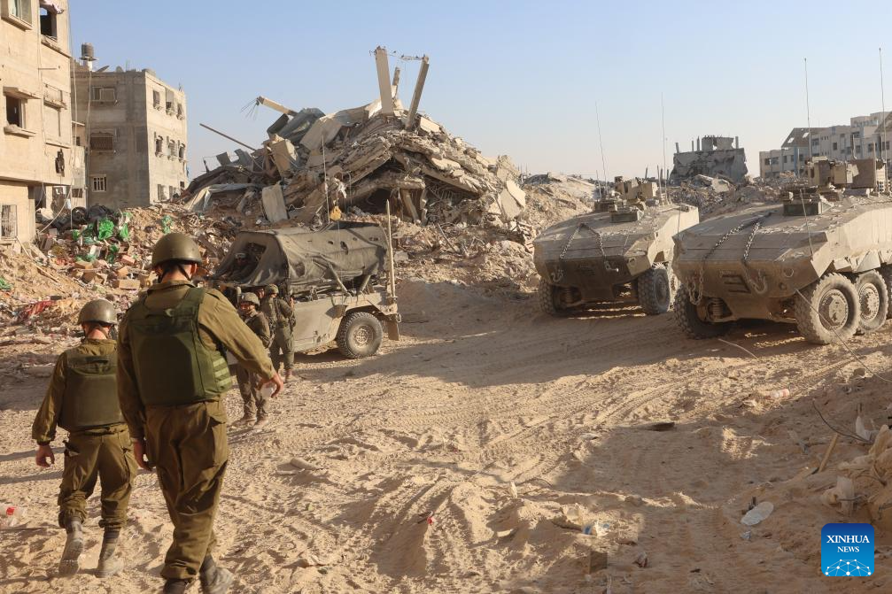 Israeli troops seen during operation in southern Gaza Strip city of Rafah