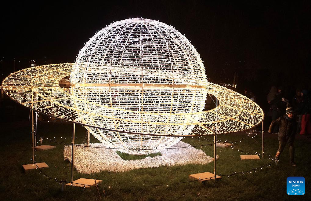 Space-themed light exhibition held in Prague