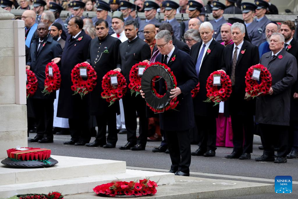 Britain holds Remembrance Sunday ceremony to mark 106th anniv. of end of WWI